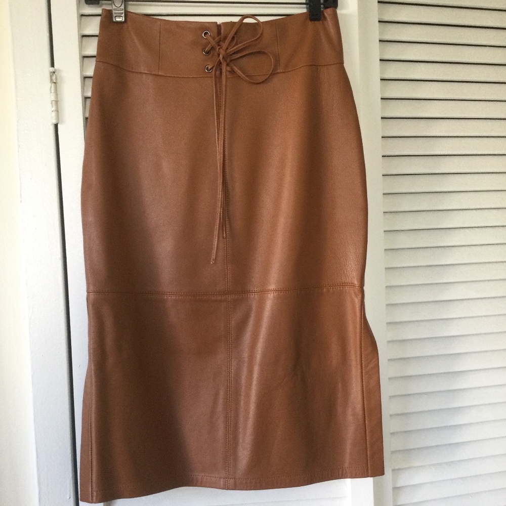 BCBG Leather Pencil Skirt NWT